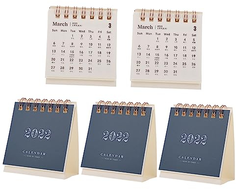 STOBOK 5stücke Mini-tischkalender Desktop-kalender Aus Feinem Papier Sorgfältig Verarbeitet Für Büro Und Dekor Leicht Zu Tragen Zum Markieren Des Tages Geeignet