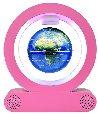 BEBEVOGUE Personalized Magnetic Levitation Floating Globe with LED Light Bluetooth Speaker Anti Gravity Wireless Lighting World Globe Cool Birthday Gift for Men Kids Boss Office Home Desk Gadget Decor