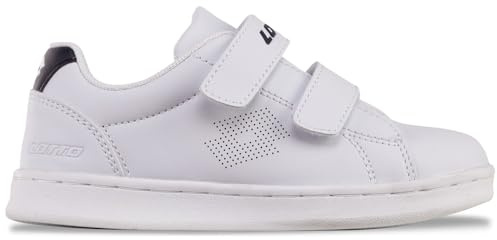 Lotto Sneaker Unisex per Bambini, Bianco Nero, 28 EU