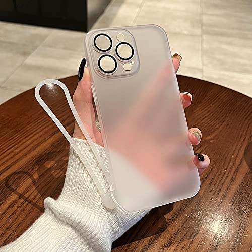 ADKOT Custodia per telefono sottile opaca sfumata per iPhone 14 ProMax 13 12 Pro Max 14 Plus 13 Pro Copriobiettivo in vetro di protezione, bianco, per iPhone 13 Promax