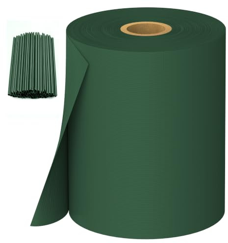Sichtschutzstreifen Zaun 35 m x 19 cm inkl. 20 Clips, PVC Sichtschutz Zaunfolie für Doppelstabmatten, Gartenzaun (Grün)