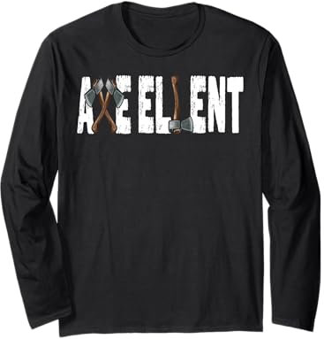 The Axe-ellent Target: Funny Viking Hatchet Throwing Axes Long Sleeve T-Shirt
