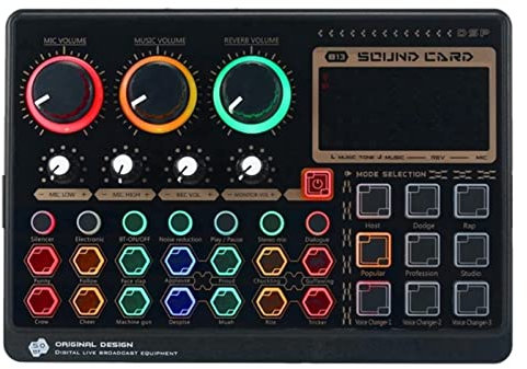 XRPOUXMTE Mixeur Audio Professionnel, Mini Carte Son Externe en Direct X6, Mini Carte de mixage sonore pour Diffusion en Direct, Enregistrement de Musique, karaoké, Chant