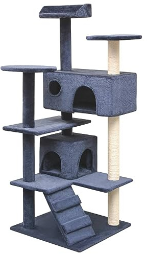 ShGaxin Rascador para Gatos Poste rascador de sisal, Arbol para Gatos, Gatos Accesorios, Arranhador para Gatos, Arbol Rascador Gatos, 125 cm Azul Oscuro
