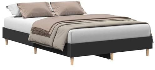 vidaXL Sängram utan madrass svart 120x200 cm konstruerat trä, sovrumsmöbler, sängbotten, sängbotten, säng, sängbotten, dubbelsäng, pallsäng, panelsäng