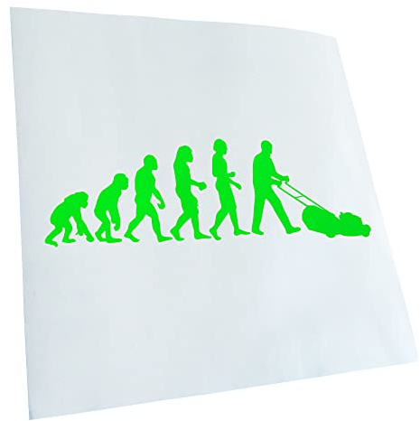Kiwistar - Autocollant - Evolution Tondeuse à Gazon 20 x 6,5 cm - Neongruen - G10 - pour Voitures, vélos, véhicules, Motos, cyclomoteurs, Tuning, vitres arrière