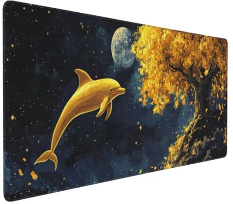 Tapis de Souris Jaune Arbre Tapis de Souris XXL 1200x600x3mm, Imperméable Tapis de Souris Gamer XXL Tapis Souris Mouse Pad, Base Atidérapante, Haute Précision et Vitesse pour Gamer, Deco Bureau