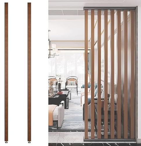 Holzpaneel Raumteiler Modern Freistehend Raumteiler für Restaurant Eingang Büro Boden bis Decke Trennwand mit Holzlamellen