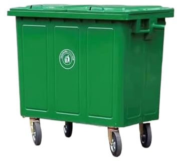 Cubo de basura exterior Contenedor de basura for exteriores de hierro de 660 litros, contenedor de basura grande de acero inoxidable, contenedor de basura de gran tamaño de fábrica Cubo de basura