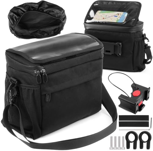 YADOBIG 6L Lenkertasche Fahrrad, Fahrradlenkertasche Smartphone, Wasserdicht Lenkertaschen, Fahrradtasche Vorne, Universal für E-Bike