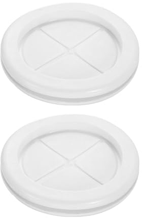sourcing map 2Pcs Rubber Grommets 2-3/8 (60mm) Drill Hole, 2 (50mm) ID Double Sided Hole Plugs Ring Gasket for Firewall Cable Wire Protecting, White