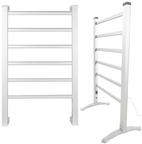 Actiasgear 6 Bar Electric Towel Heater 90W Freestanding and Wall Mounted Aluminium Towel Warmer