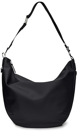 RAINS Valera Umhängetasche, Unisex für Damen und Herren, Schwarz - Wasserdicht PU Stoff Crossbody Bag