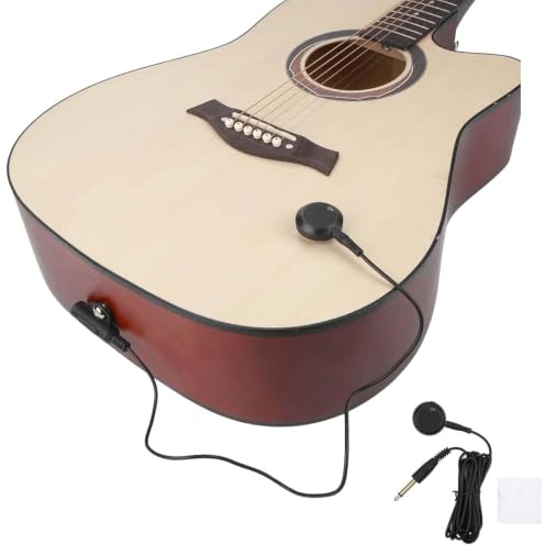 Piezo Transducer Pickup, Akustikgitarre Piezo Tonabnehmer, 300cm Kabel 6,35mm Stecker, Kontaktmikrofon für Gitarre, Ukulele, Violine, Mandoline, Banjo