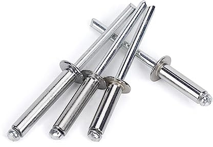Blindnieten Großer Kopf， Sortiment an dekorativen, faltbaren Blindnieten aus Edelstahl, silberfarben, M3,2, M5, M6,4(M6.4 x20 50PCS)