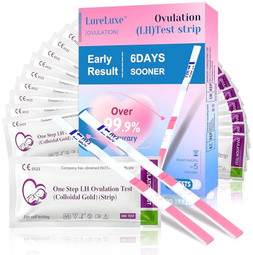 50 Pièces Tests d'Ovulation,Détection de l'Ovulation Facile à utiliser,Test de Fertilité Féminine de la Famille à domicile,Résultats Précis,Vous aider à concevoir