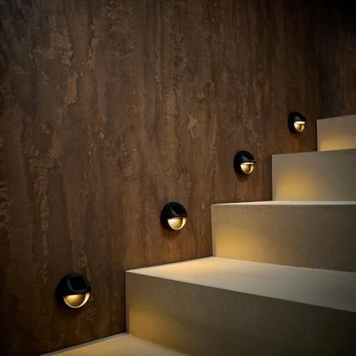 Lights4fun Lot de 4 mini lampes solaires pour clôture, bordure de parterre et escaliers - Lampe solaire à énergie solaire - Blanc chaud - LED - Décoration printemps et été pour l'extérieur, balcon