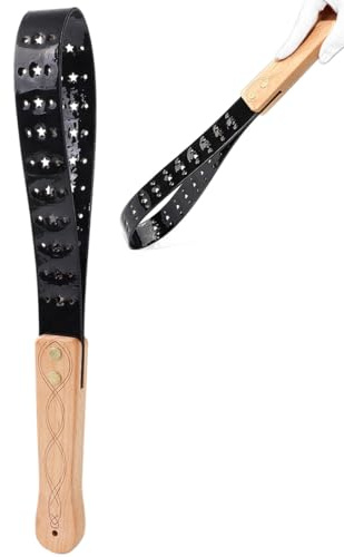 Frusta con Manico in Legno, Set Paddle e Flogger per Gioco di Ruolo, Accessorio per Adulti dal Design Elegante, Finitura Lucida e Dettagli Raffinati