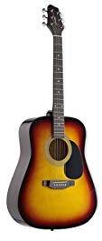 Stagg - Chitarra western per principianti, corpo Dreadnought, finitura lucida 4/4 Sole splendente