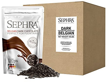 Sephra Fountain-ready Belgian Dark Chocolate 20lb Case - Ideal for Melting