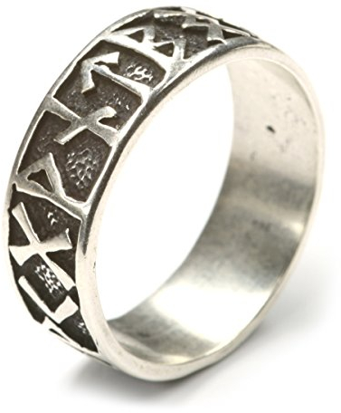 Drachensilber Runen Ring 925 Silber Silberring Frauen Männer Wikinger Schmuck Motiv Runen Gr 62