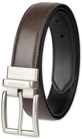 Tommy Hilfiger Men's Reversible Belt, Brown/Black, 32