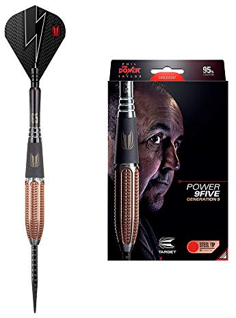 Target Darts Power 9ive G5 Dartpfeile mit Stahlspitze, 24 g