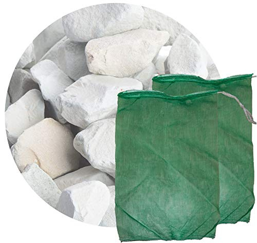 Schicker Mineral Zeolith Filterset mit Filternetzbeutel, 8,0-16,0 mm | 25 kg Zeolith-Aqua und 2 Filtersäcke, Wasseraufbereiter, Filtermedium für Gartenteich, Schwimmteich, Koiteich, Aquarium