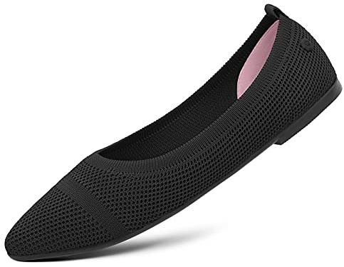 Giesswein Eco Ballerines 2.0 Noir 37 - Ballerines à Lacets pour Dames, Chaussure d'été élégante en Pet recyclé, Confortable à Enfiler, Ballerines Pointues