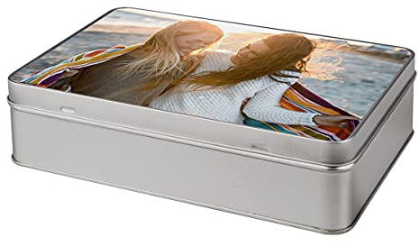 ORWO – rechteckige Fotodose selbst gestalten | Blechdose bedrucken | 20 x 13 x 5 cm | Dosen bedrucken als Geschenkbox | Foto-Dose gestalten
