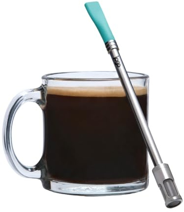 JoGo - Der originale Kaffee- und Tee-Braustrohhalm – tragbarer Kaffeebereiter – Edelstahl-Sieb für Einzelportionierer – Filterfunktion für heißes und kaltes Gebräu – Yerba Mate Strohhalm für losen Tee