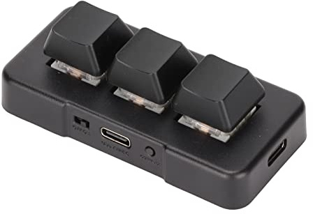 Macropad de 3 teclas, teclado estándar OSU retroiluminado RGB, teclado mecánico para juegos, macro, con interfaz USB para computadora (negro)