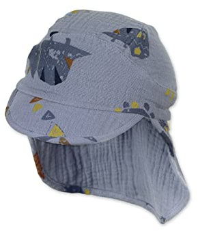 Sterntaler Unisex Kinder Schirmmütze Nacken Dinosaurier Kindermütze, Hellblau, 45 EU