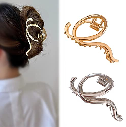 2 Stück Haarklammern, Große Metall Haarspangen für dickes und dünnes Haar, starker Halt, Haarschmuck für Frauen und Mädchen