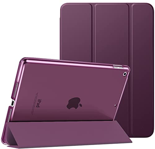 MoKo Smart hülle für iPad 9./8./7. Generation 10,2 Zoll, Tiefes Lila | Ultradünne leichte Schutzhülle mit transluzenter Rückseite und Auto Schlaf/Wach Funktion für iPad 2021/2020/2019