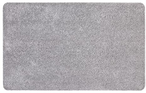 Waschbare Schmutzfangmatte innen rutschfest - Grau 60 x 100cm (Rechteckig) | Extrem strapazierfähige Fußmatte pflegeleicht Sauberlaufmatte waschbar Türmatte PVC-frei Fussmatte saugstarker Fußabtreter