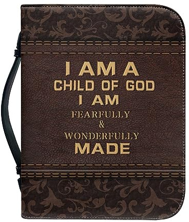 Dajingkj Bibelhülle Mit Reißverschluss Groß Leder Bible Covers Damen Blumen Bibeltasche Damen Tasche Bibel Buch Kirche Henkeltaschen