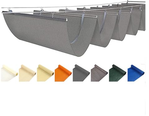 LXBAMKEA Einziehbare Welle Sonnensegel, Einziehbarer Wellen -Baldachin -Pergola -Abdeckung, Outdoor U Formte Gleitende Rollenblind, Anti-UV-Sonnenschutz Veranda Terrassen Gartendeck Dachschutz