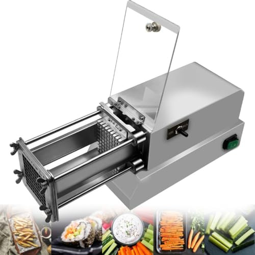 Cortador Eléctrico de Patatas Fritas Profesional - Máquina Comercial y Doméstica Con Hojas de 8 mm, 10 mm, 12 mm (Opcional)