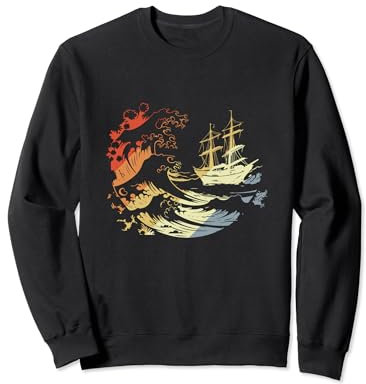Segeln Skizze Retro Segelsport Segelausbildung Sweatshirt