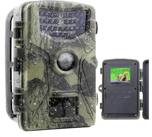 YASTA Fototrappola 16MP 1080P Full HD Fotocamera da Caccia con Visione Notturna IR Infrarossi Video Recorder per Caccia, Pesca, Escursionismo, Campeggio Impermeabilità IP66 Schermo 2.0'' Pollici