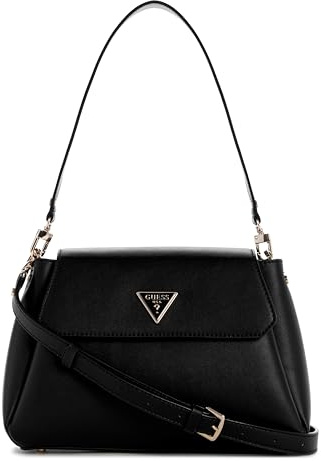 GUESS Damen Sora Girlfriend Flap Umhängetasche Schultertasche, Schwarz