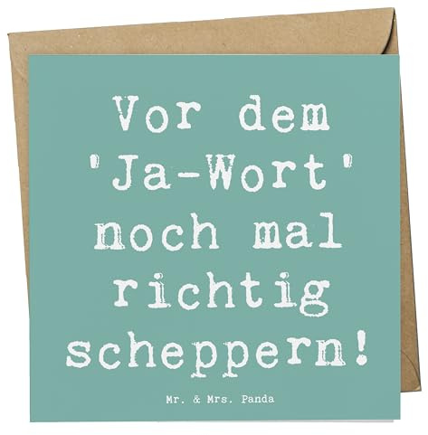Mr. & Mrs. Panda Glückwunschkarte Spruch Polterabend Spaß - Geschenk, Freunde und Familie, anlasskarte, doppelkarte, Vor dem 'Ja-Wort', Klappkarte, Grußkarte, Heirat, feierlicher Abend, faltkarte