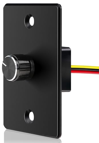 acegoo 12V Dimmer Wohnmobil Licht Drehbarer Dimmerschalter PWM für Camper, Wohnwagen, Boot, LKW, Auto, Beleuchtung und Einzelfarbe LED Streifen, 6A Aluminium-Platte (Schwarz)