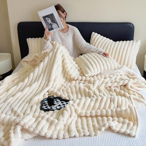 Kunstfelldecke | Pelzüberwürfe - Pelz-Überwurfdecke, Sherpa-Rückseite, Warmer und gemütlicher Überwurf, dekorativ für Schlafzimmer, Sofa, Boden