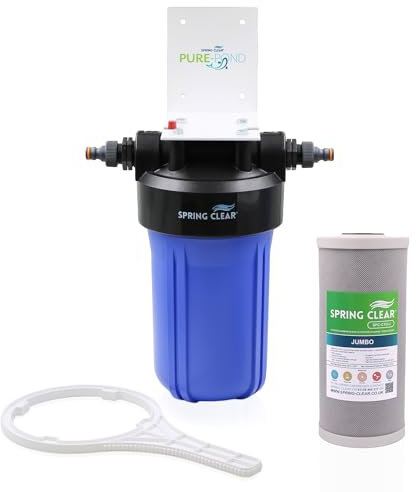 SPRINGCLEAR Pure Pond High Capacity Pond De-chlorinator Water Filter System for Fish Ponds, Reduces Chlorine, Chemicals and PHAs | Standard 1 Ports, Includes Spanner, Bracket and Hose Fittings
