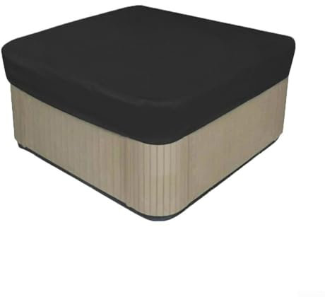Gdfnmogo Copertura nera per vasca idromassaggio, grande, quadrata, impermeabile, resistente alle intemperie, con coulisse