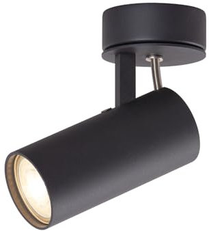 DAWALIGHT Faretto da Soffitto Orientabile Nero Moderna Applique da Parete Interno LED GU10 5W 3000K Bianco caldo Lampadario Spot per Cucina Camera Letto Salotto Soggiorno Corridoio, Alluminio