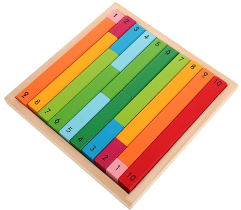 HAWILLOSCH 1 Juego De Material Didáctico De Matemáticas Juguetes Montessori Para Pequeños Varillas Numéricas Montessori Varillas De Enseñanza De Matemáticas Bloques De Conteo De Madera