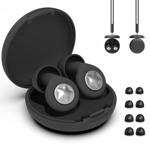 Tappi Orecchie Dormire, 45dB Tappi Auricolari Ultra Morbidi e Riutilizzabili Antirumore per Dormire con 8 Inserti e Sacchetto Portatile per Dormire,Studio,Viaggio,Concerti